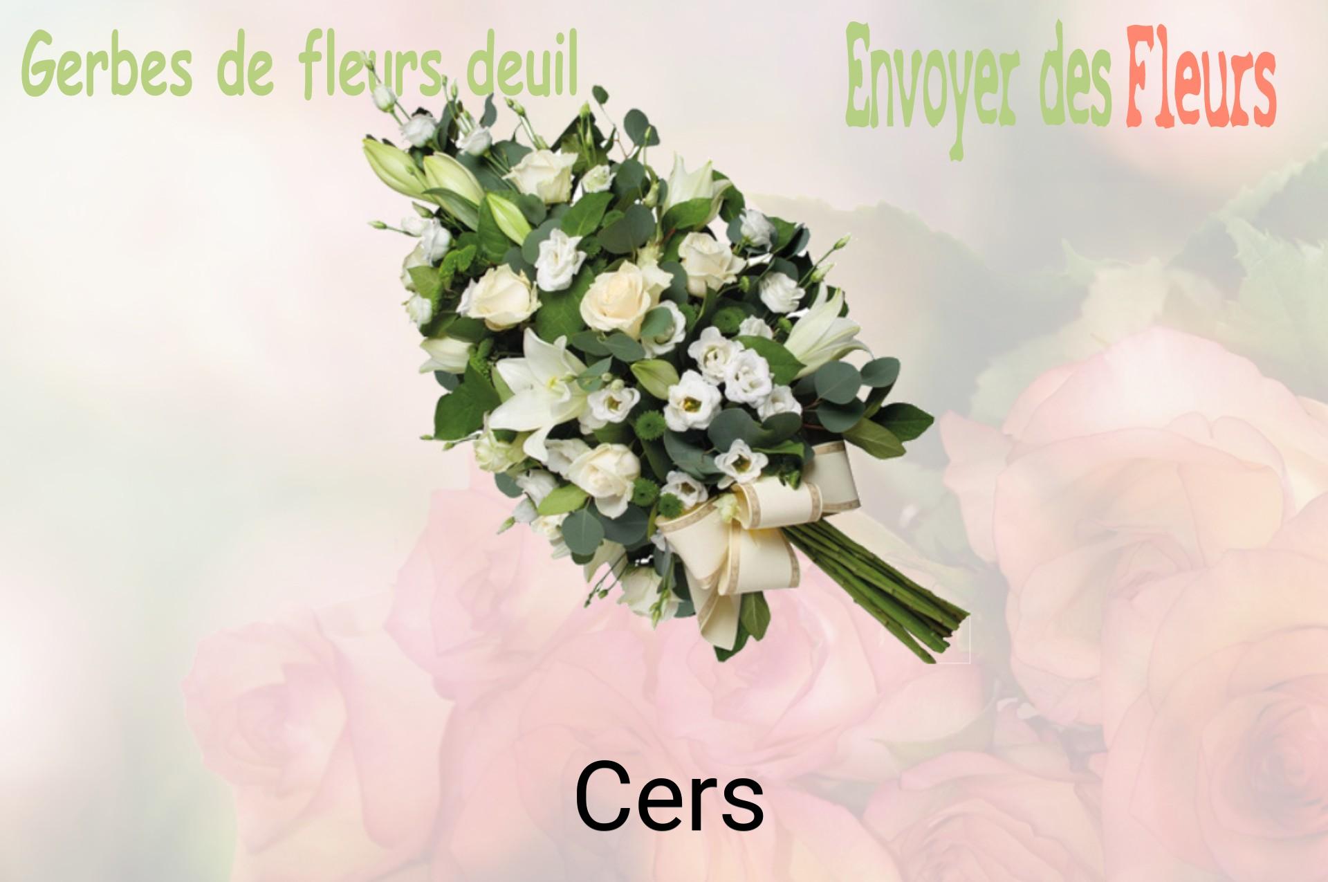 Gerbe de fleurs de deuil livrée à Cers